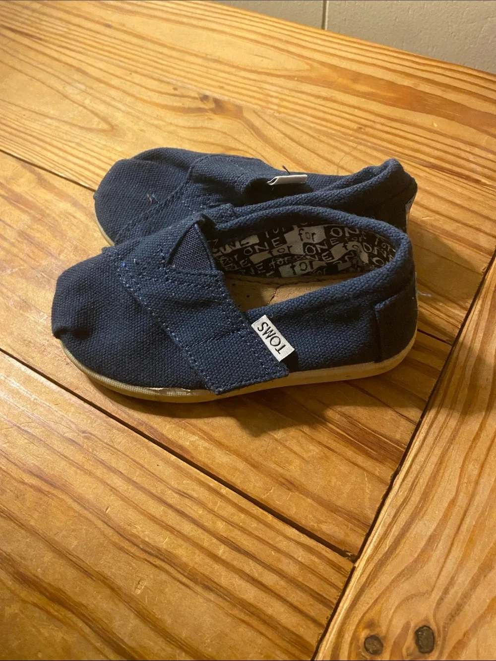 Toms Baby Navy Canvas Slip-On Sneakers
